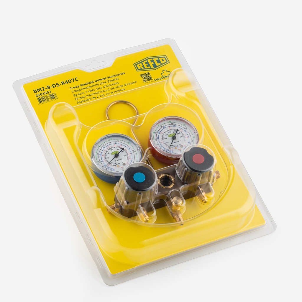 Manifold Refco 2-way R407C, R134A, R404A