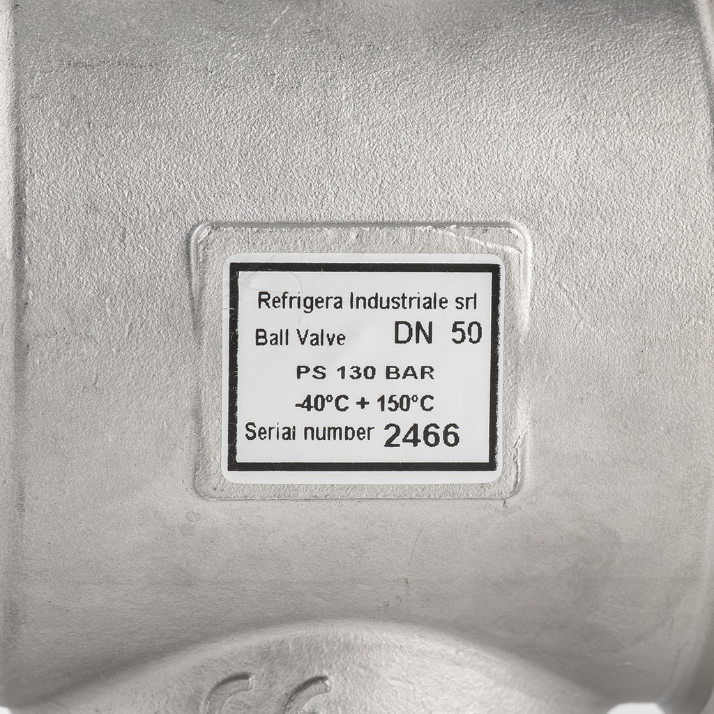 BV21QD50X0100 ball valve 2-way for R744 Q-type DN50 with OD stainless steel connections, A2