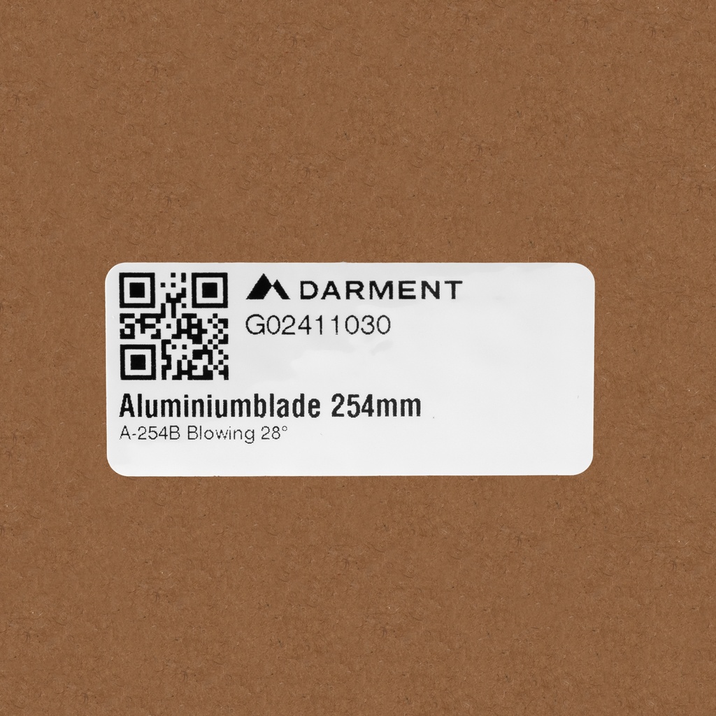 Aluminiumblade 254mm A-254B Blowing 28°