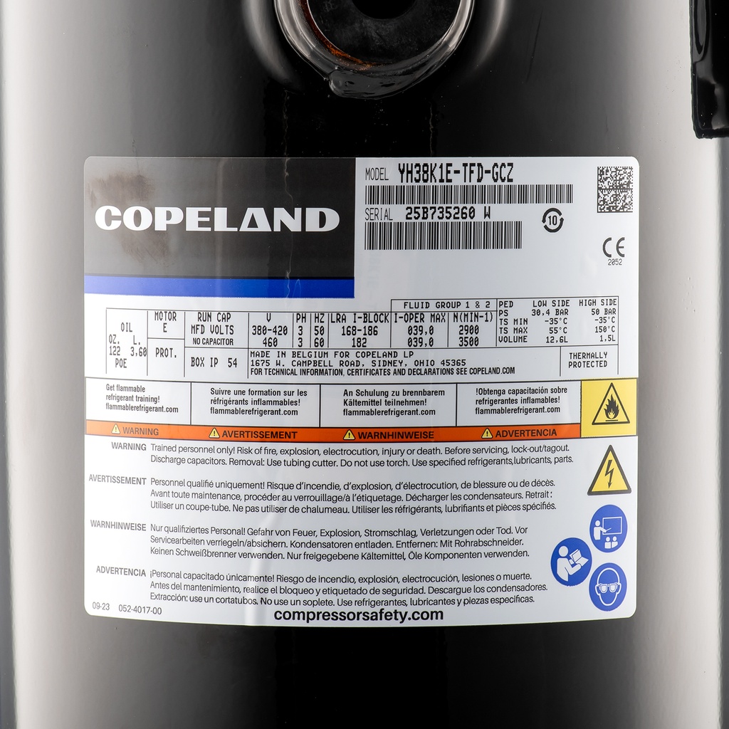 Compressor YH38-K1E-TFDN-GCZ R407C HBP 400V  