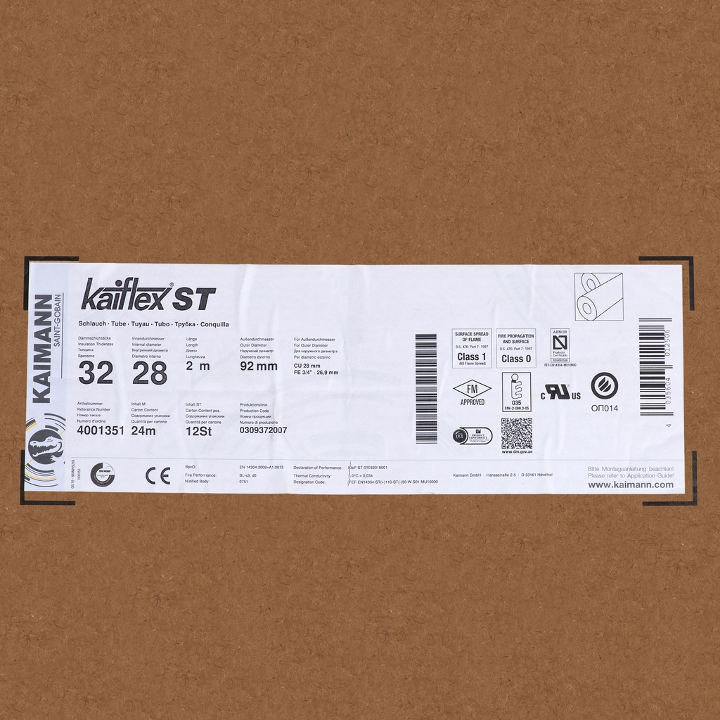 Insulation tube 32mm x 28mm (2m) (box: 24m/12kpl)