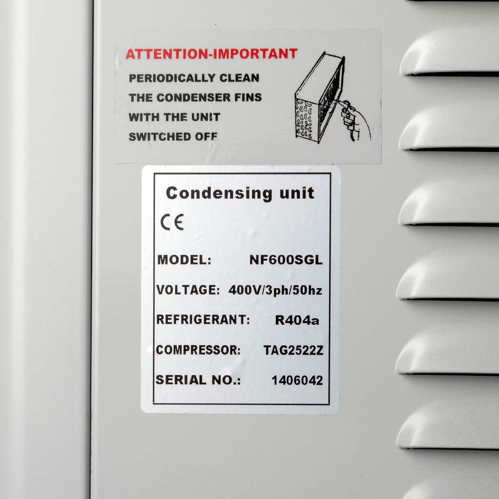 Condensing unit Coolent NF600SGL -35°C 2,98kW 6HP R404A 400V