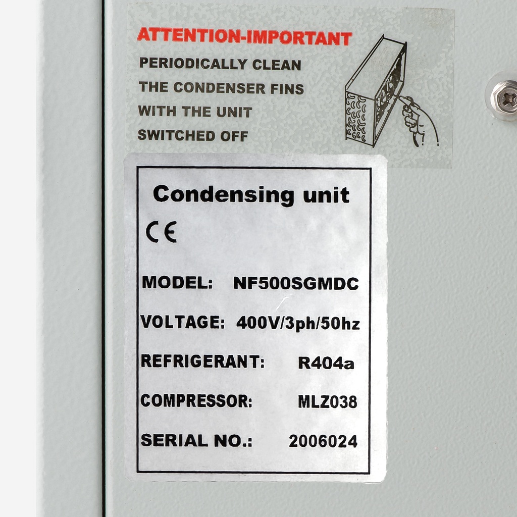 Condensing unit Coolent NF500SGMDC -10°C 8,49kW 5HP R404A 400V