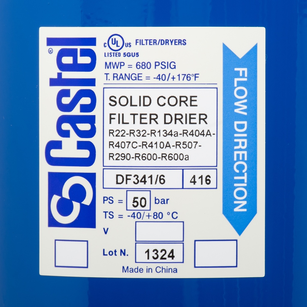 Solid Core Filter Drier polyhedra DF341/6 3/4" Flare