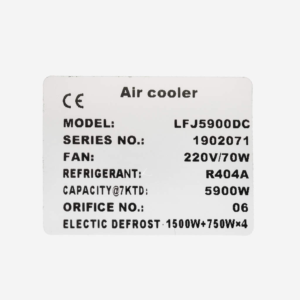 Evaporator Coolent LFJ5900DC EVD 5,90kW -25°C/dt7 R404A 6mm electric defrost