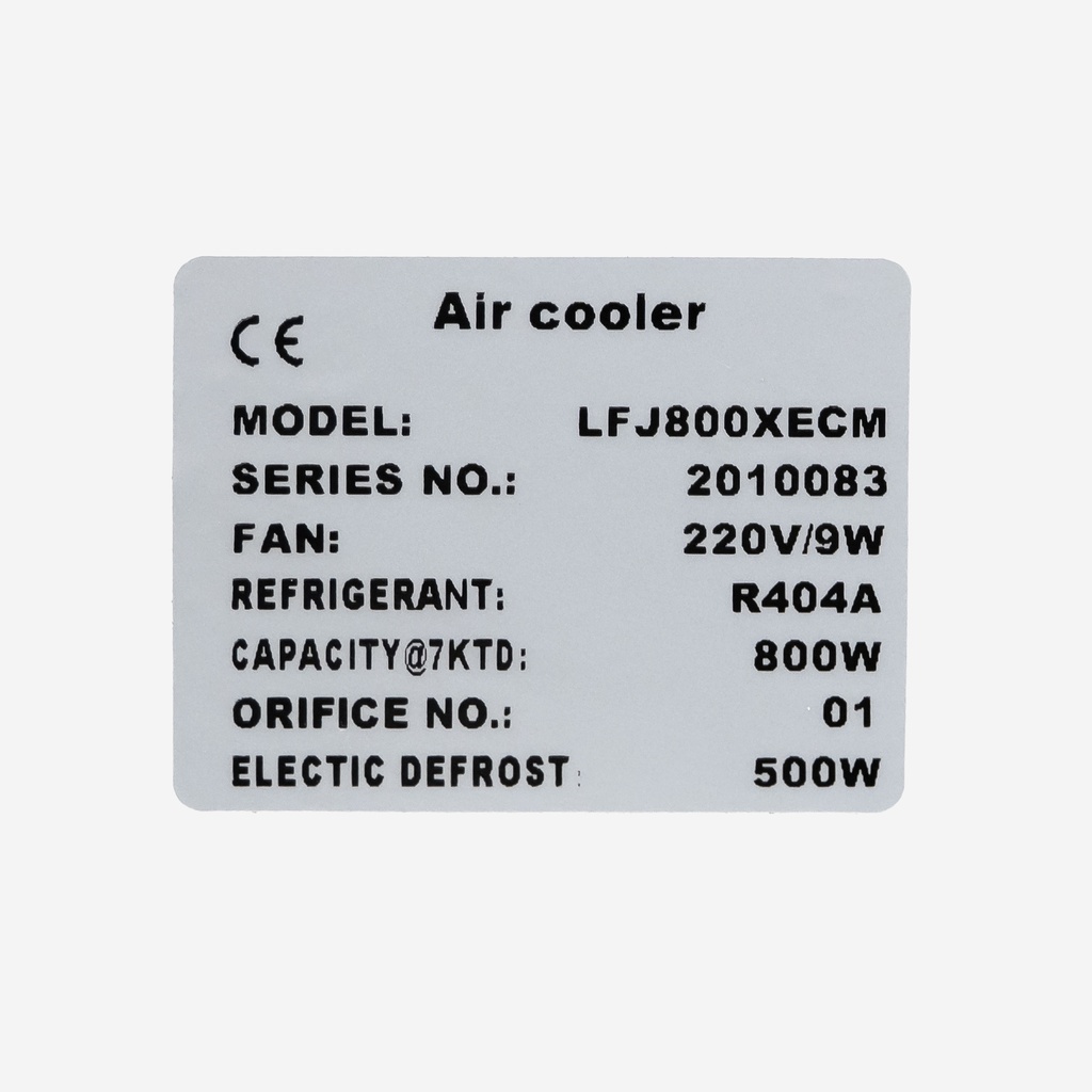 Evaporator Coolent LFJ800XECM EVD 0,90kW -8°C/dt8 R404A 6mm electric defrost