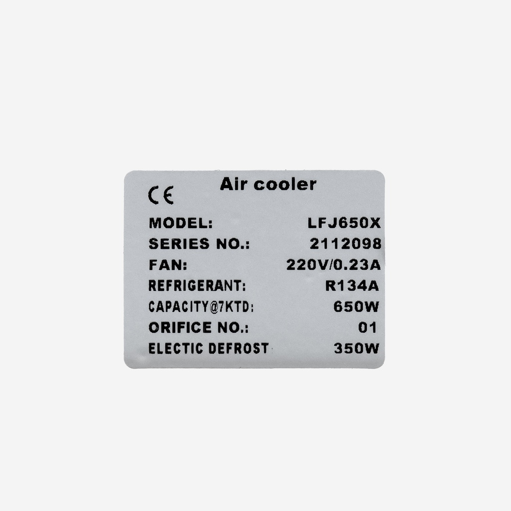 Evaporator Coolent LFJ650X 0,64kW -8°C/dt8 R134a F/F/F 6mm electric defrost