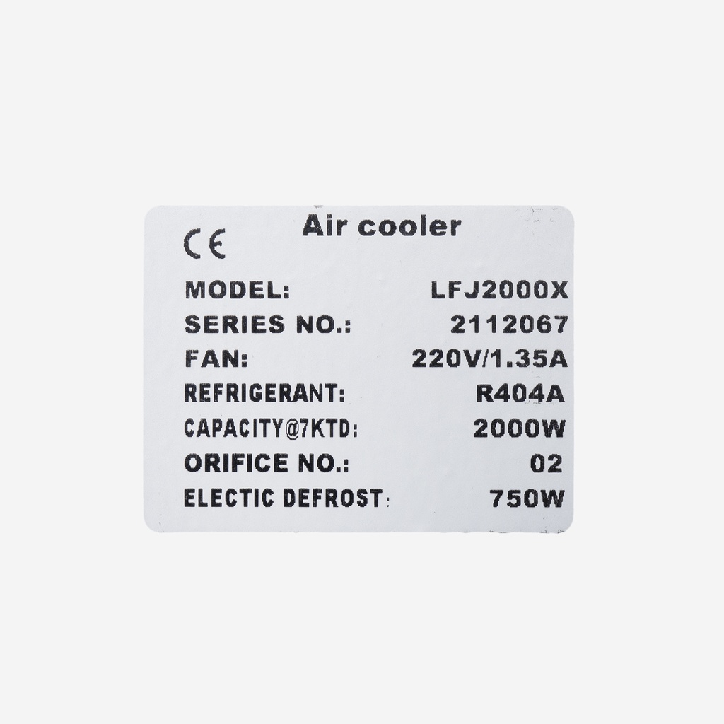 Evaporator Coolent LFJ2000X 2,30kW -8°C/dt8 R404A F/F/F 6mm electric defrost