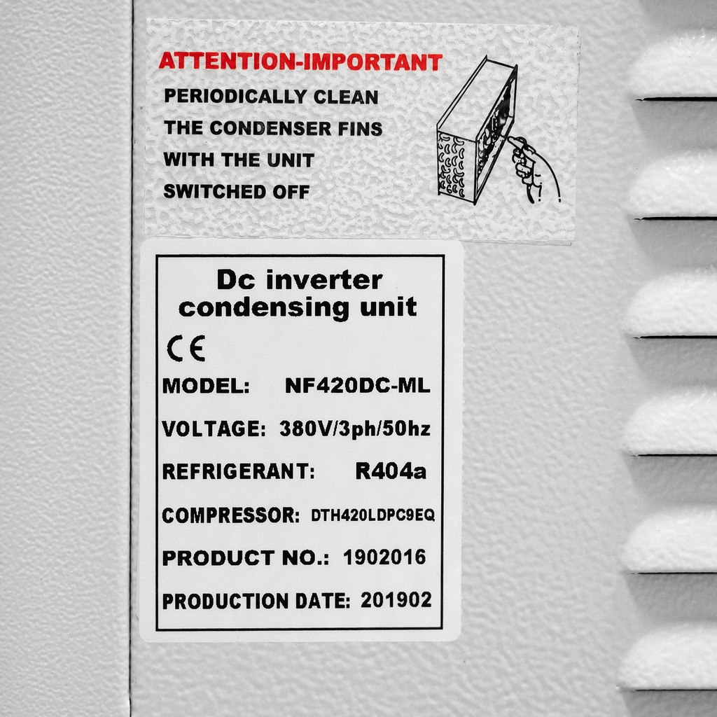 Condensing unit Coolent NF420DC-ML INV -30C 0,85-4,25kW R404A 400V