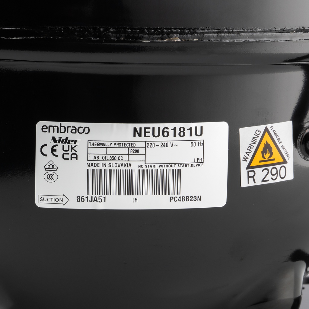 Compressor NEU6181U 7,28cm³ R290 MBP 230V CSIR 