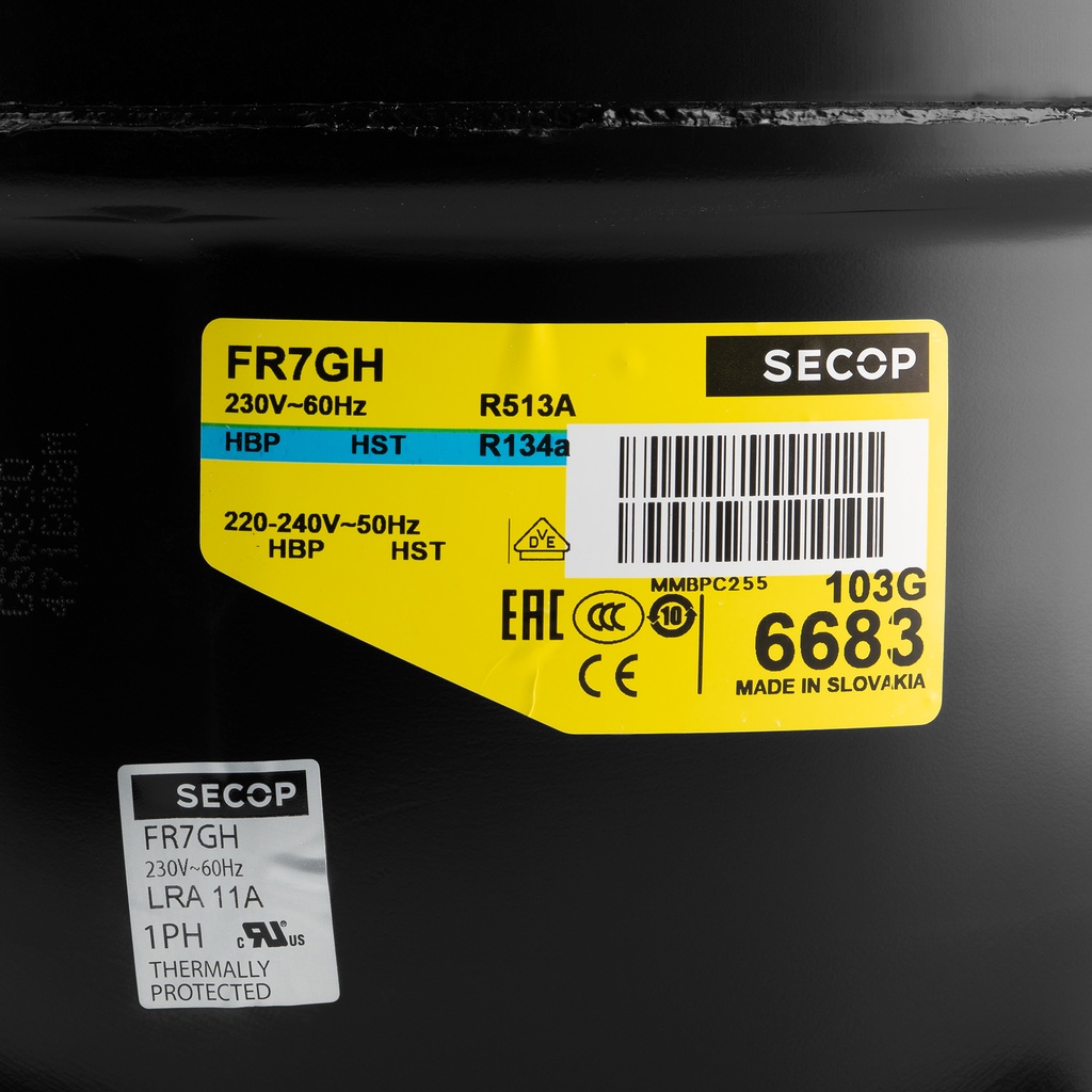 Compressor FR7GH 103G6683 6,93cm³ R134A HBP 230V