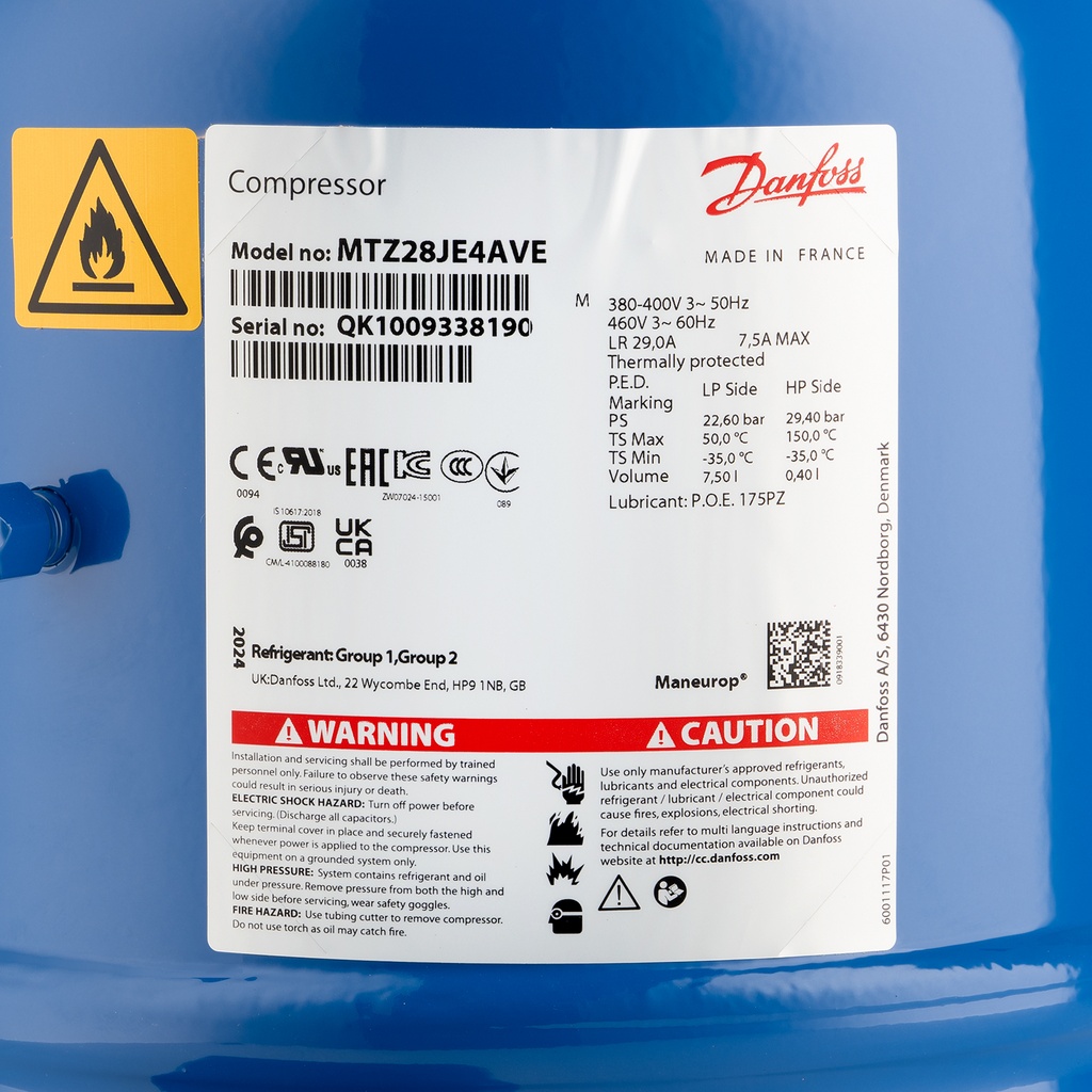 Compressor MTZ28-4V (MTZ28JE4AVE) 48,06cm³ 400V