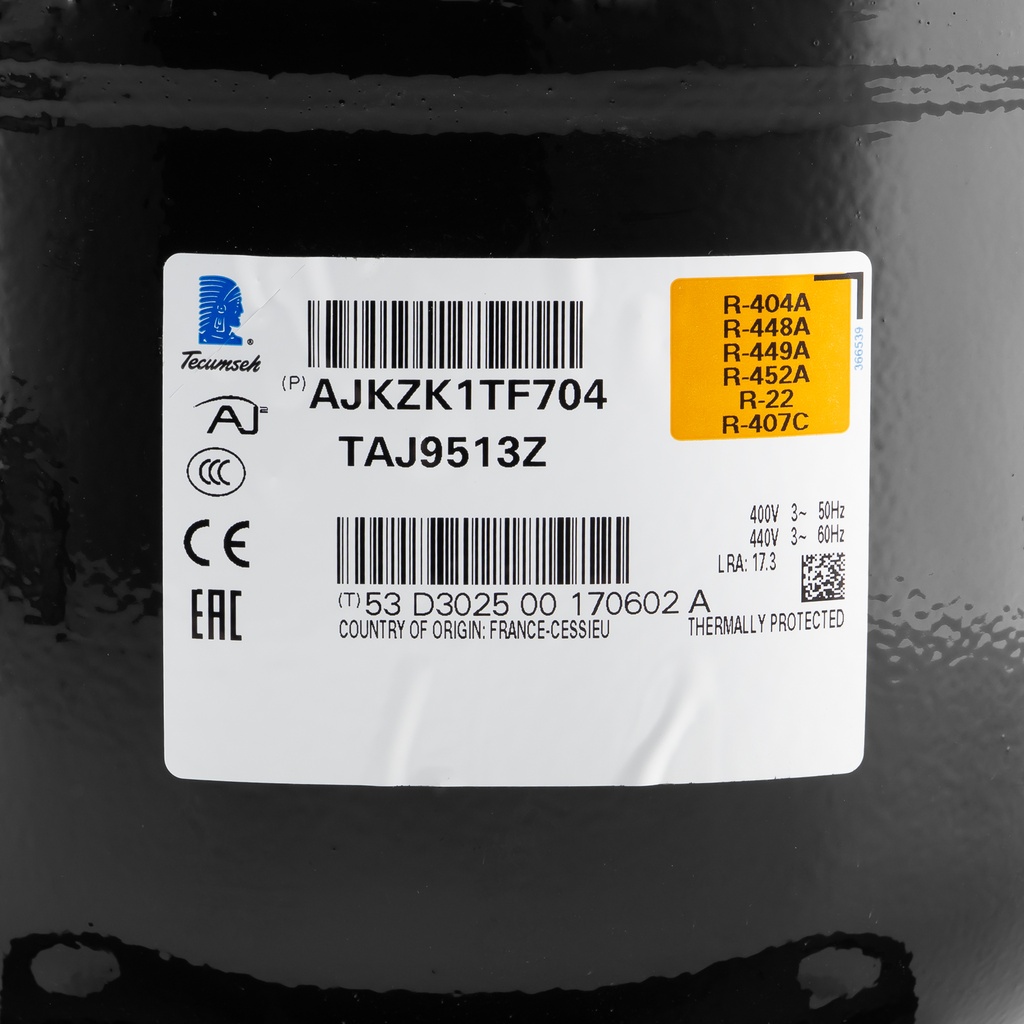 Compressor TAJ9513Z 24,20cm³ R404A HMBP 400V