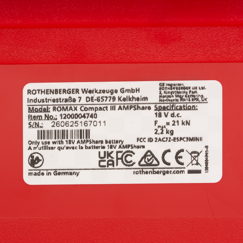 Puristustyökalu Romax Compact III Basic SET1 AMP EU + Jaw set >B< MaxiPro 1/4-5/8" | 1000004287