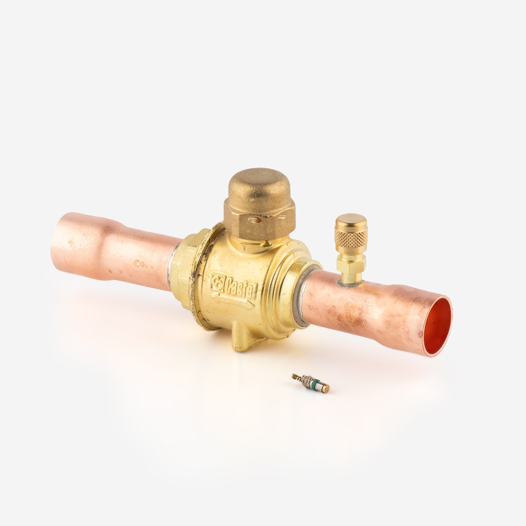 Ball valve ODS 7/8"-22mm ODS (Poly) 6570N/7A + 1/4" access valve 50bar