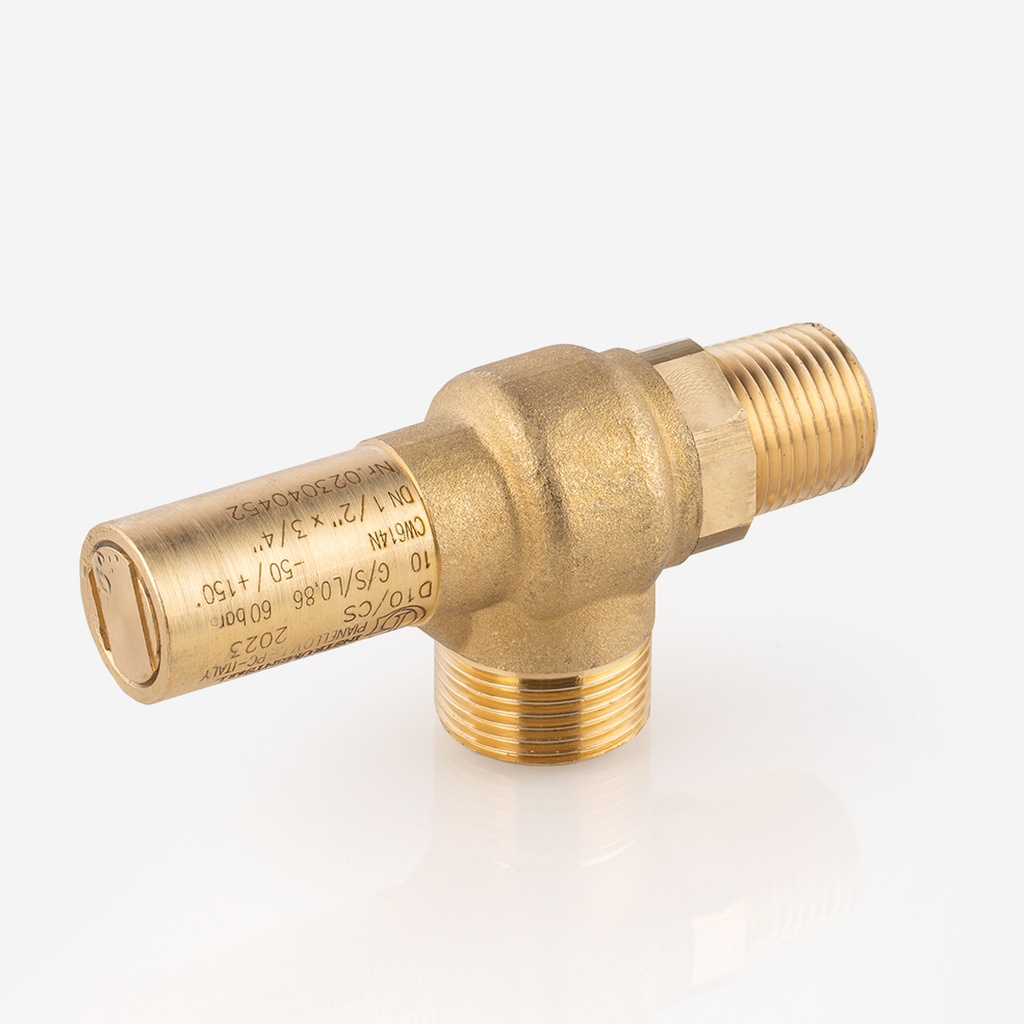 Safety valve D10/CS 1/2"NPT - 3/4"G 60bar Co2