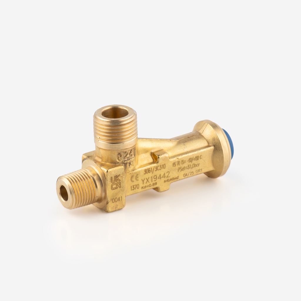 Varoventtiili polyhedra 3061/3C310 3/8"NPT x G1/2" Pset=31,0bar