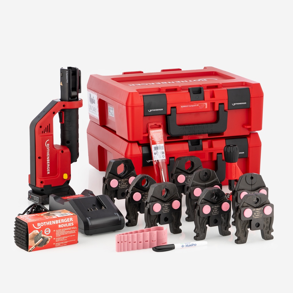 Puristustyökalu Romax Compact III Basic SET1 AMP EU + leukasarja >B< MaxiPro 1/4-5/8" | 1000004287