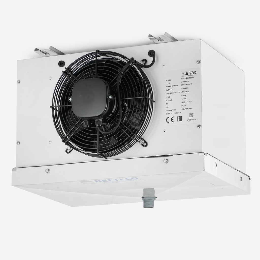 Evaporator Refteco sähkösul. REC 0251 F8E4S 1,3kW Dt 7K, R452A