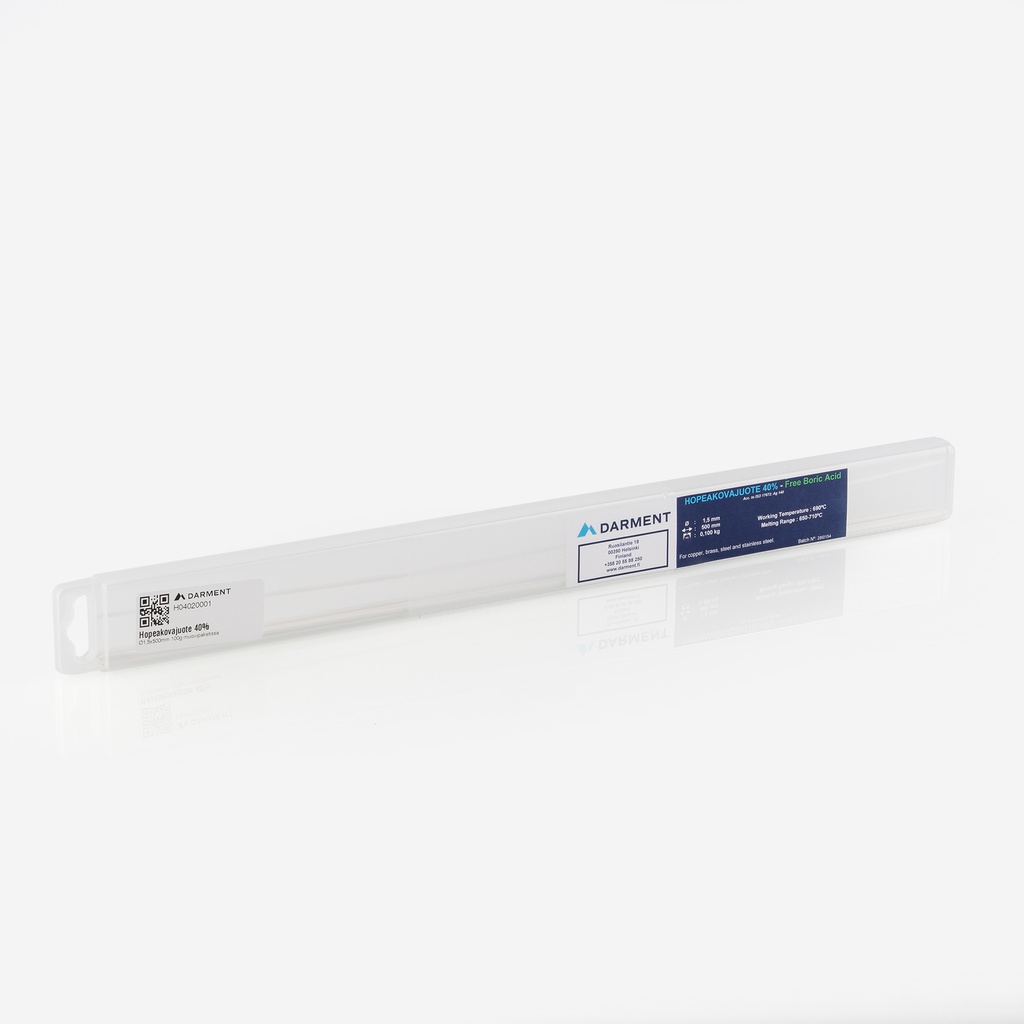 Silver Brazing 40%, Ø1,5x500mm 100g, Galflo 40SnSi Cleantech Flux