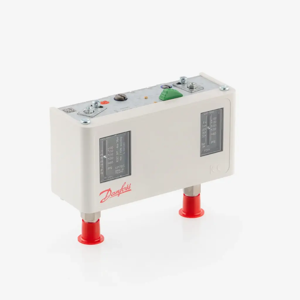 Pressure switch Danfoss KP7BS, 060-120066 8 - 32 [bar], 8,0 - 32,0 [bar], man., diference 4 [bar], 4 [bar] fix., SPDT, connection: 1/4" SAE