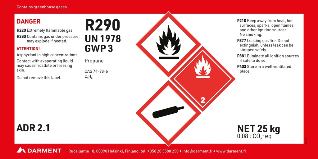 Refrigerant R290 | Darment Oy