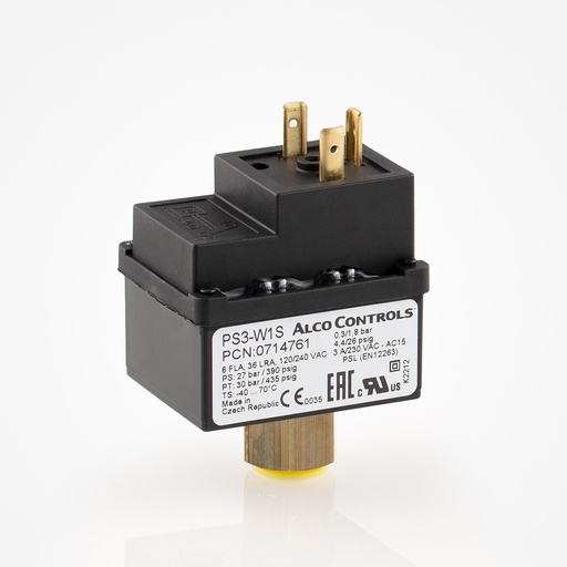 [E02031005] Painekytkin Alco PS3-W1S, 0714761 0,3 - 1,8 bar, auto, 1/4"