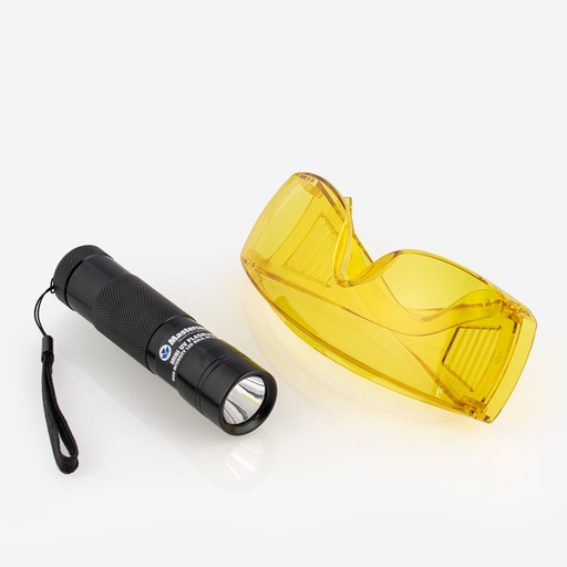 [J04031044] UV taskulamppu + lasit Mastercool 53513-UV (3xAAA)