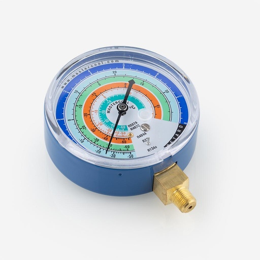 [J05041003] Low pressure gauge Mastercool    R134A,R404A,R407C,R507A 1/8" NPT