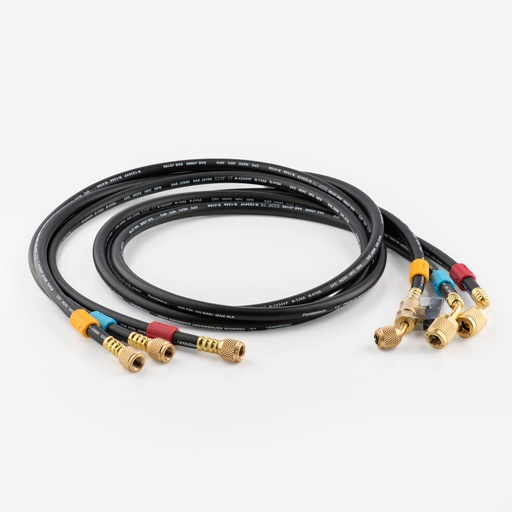 [J02061004] Charing hose set Fieldpiece 3x1,5m (HR3CM)  2x5/16" 1x1/4" (1x ball valve)  